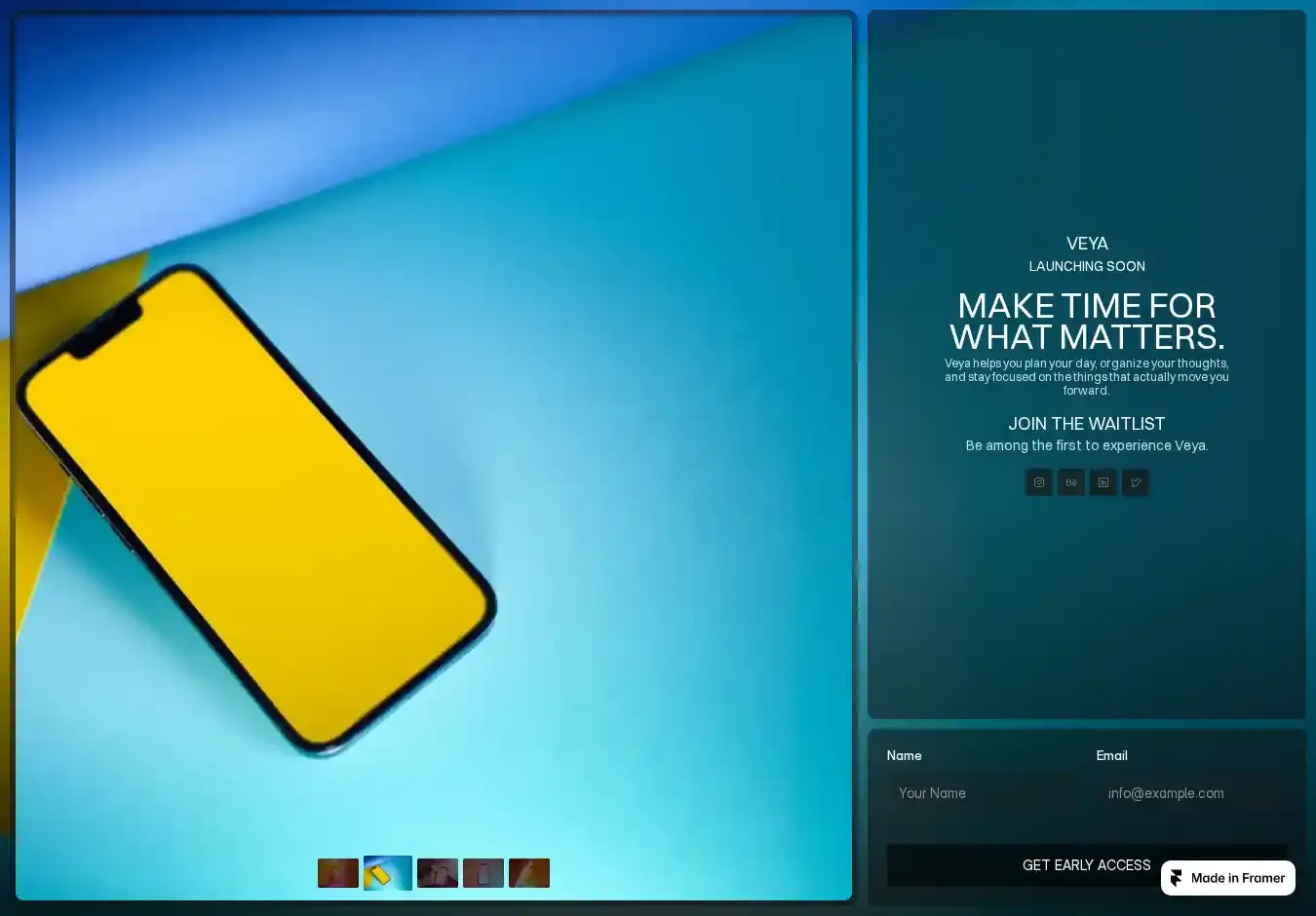 Previa home page on desktop
