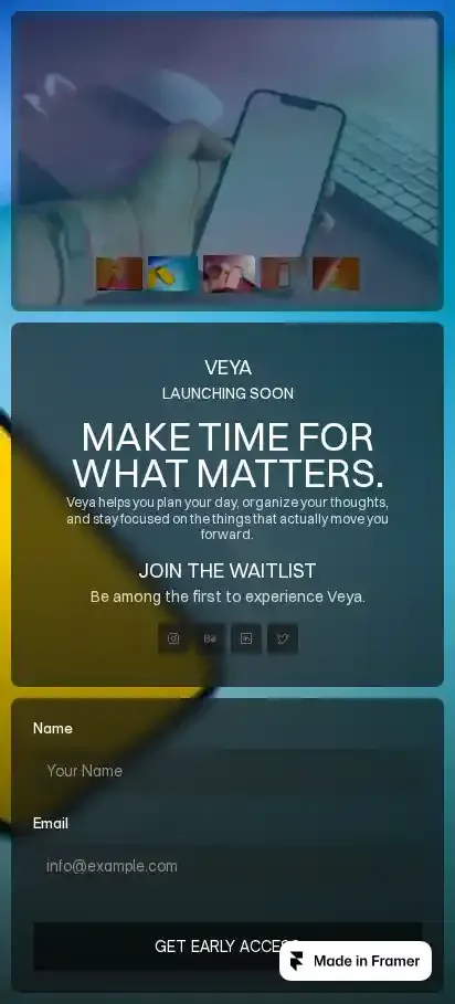 Previa home page on mobile
