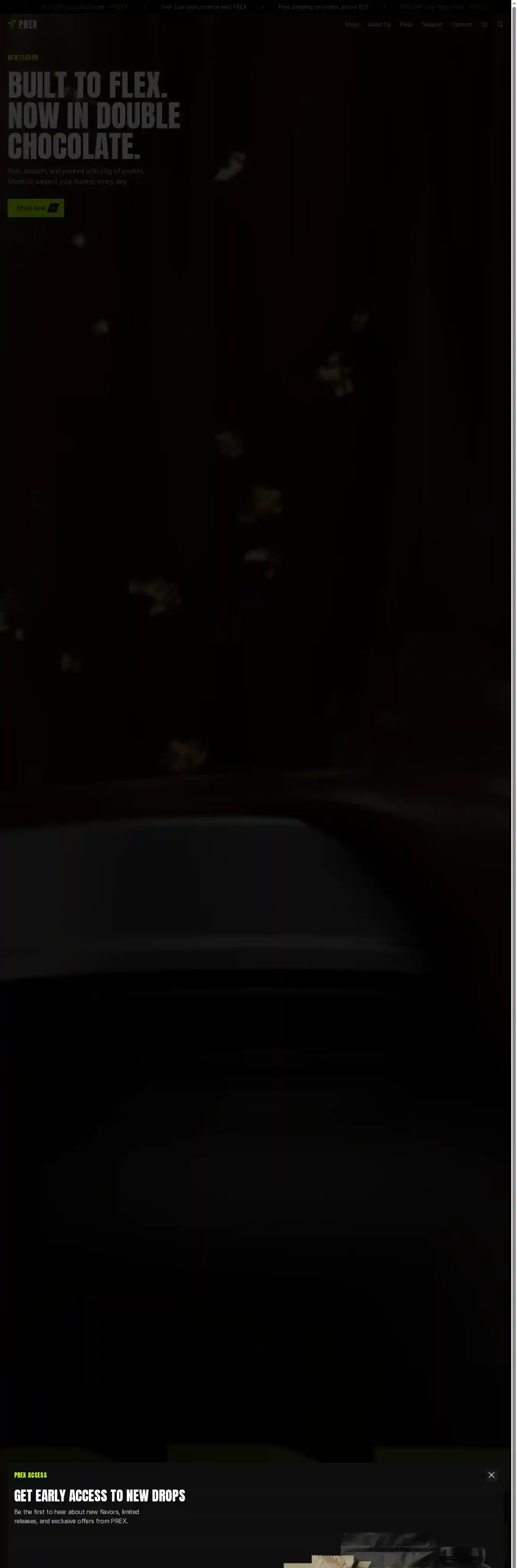 PREX home page on desktop