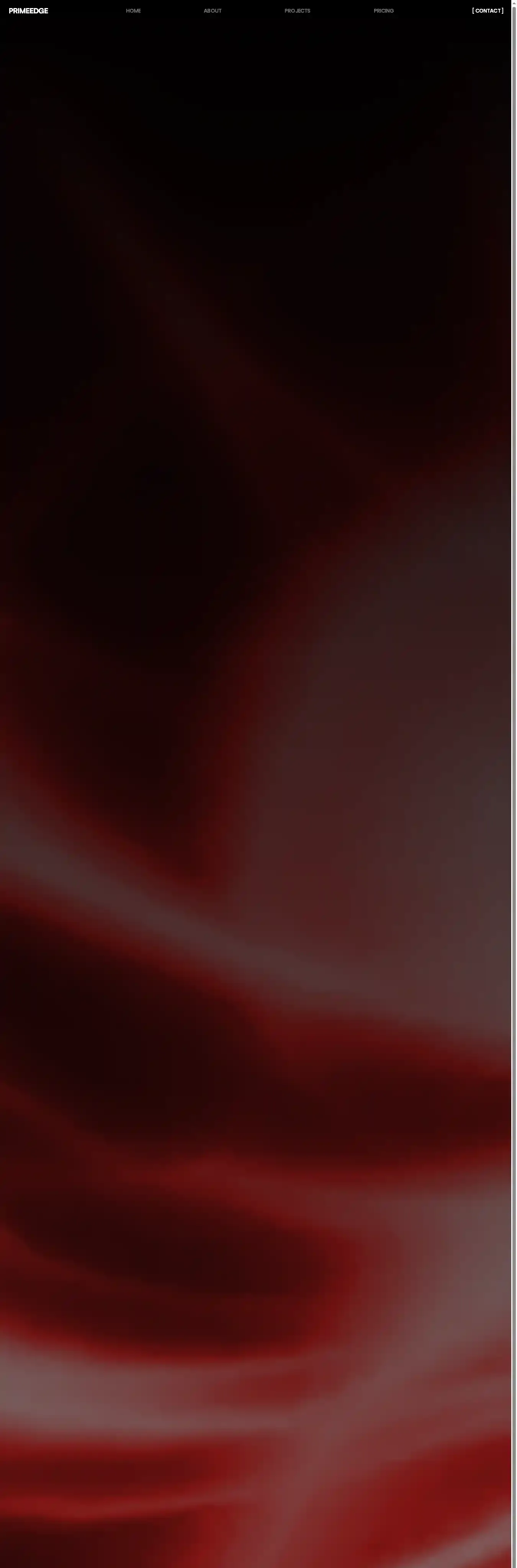 PrimeEdge home page on desktop