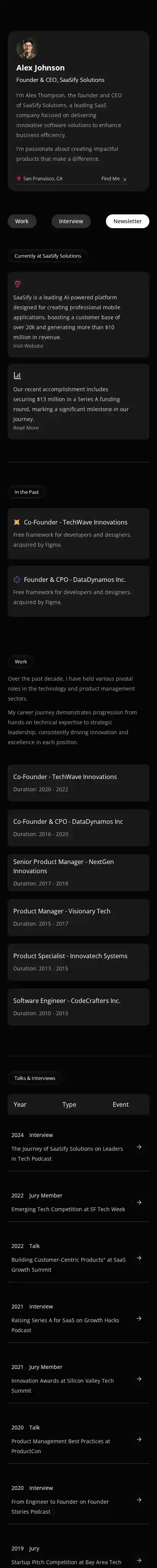 PrimeFolio home page on mobile