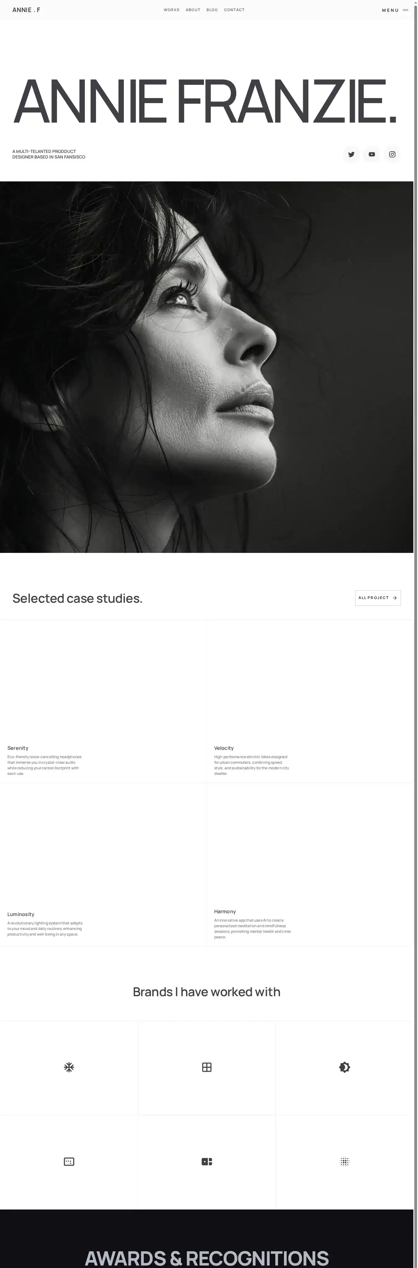 Prism home page on desktop