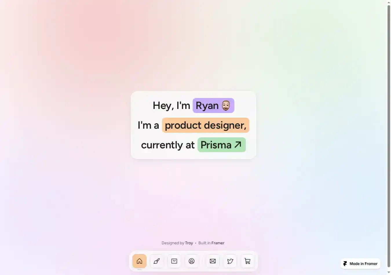 Prisma home page on desktop