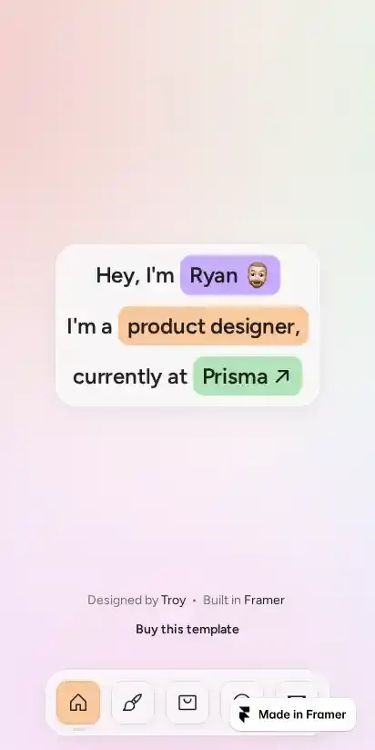 Prisma home page on mobile