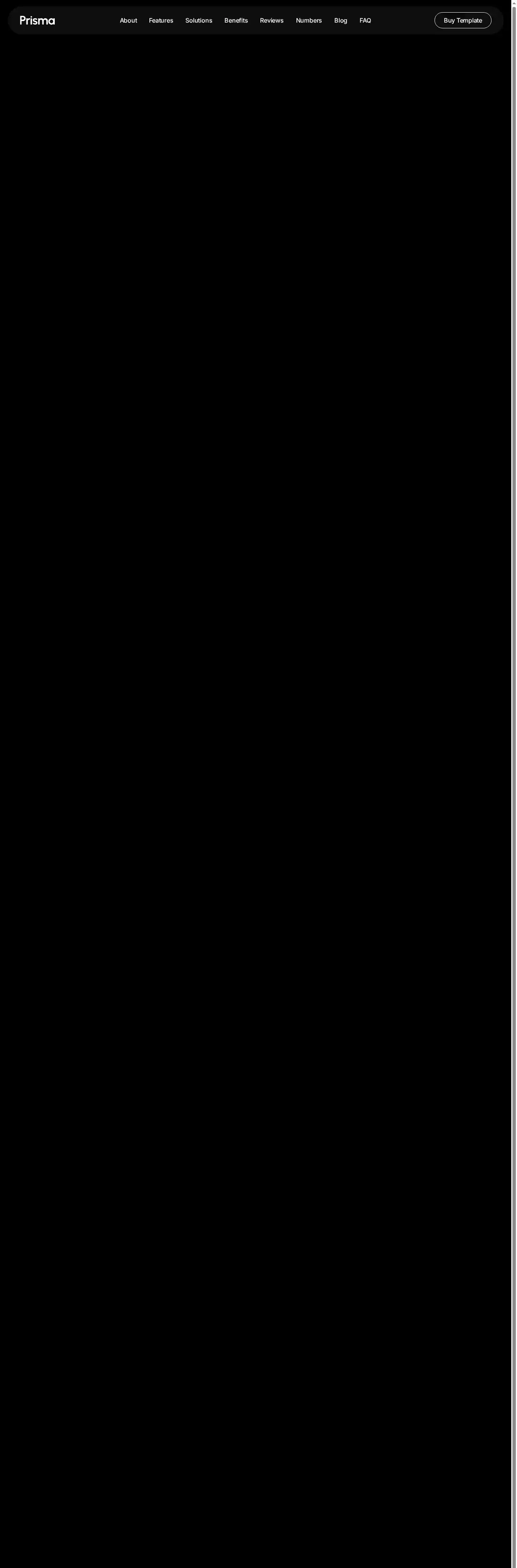 PrismaLP home page on desktop