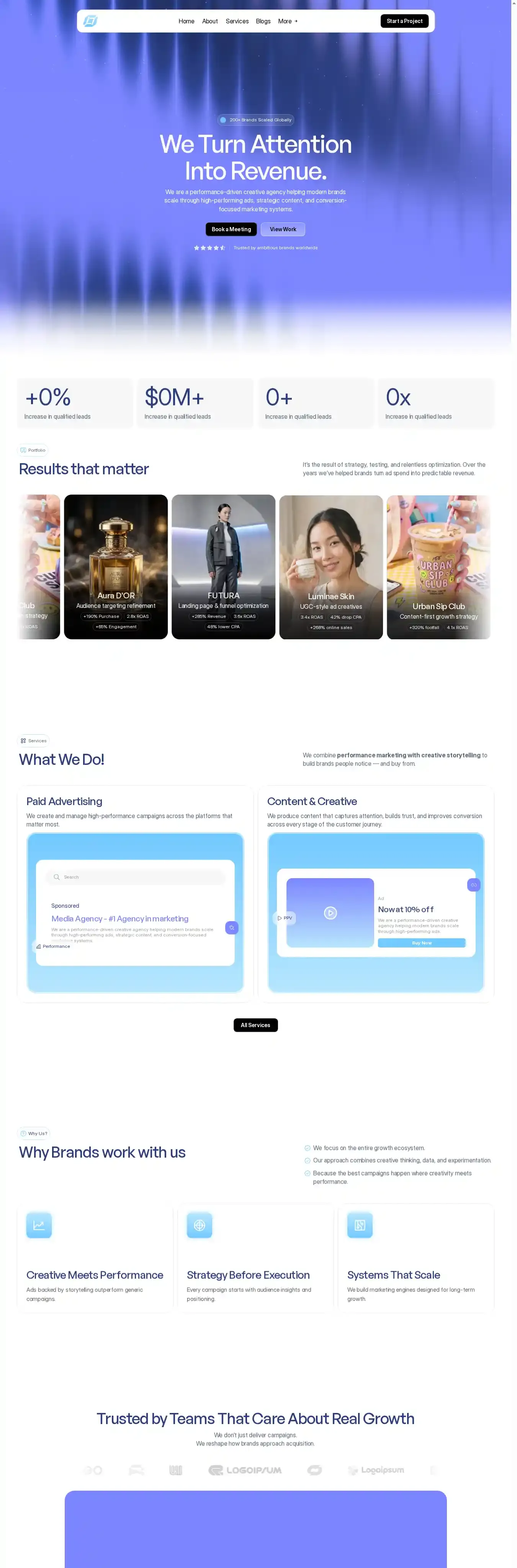 Pro Acquisition home page on desktop