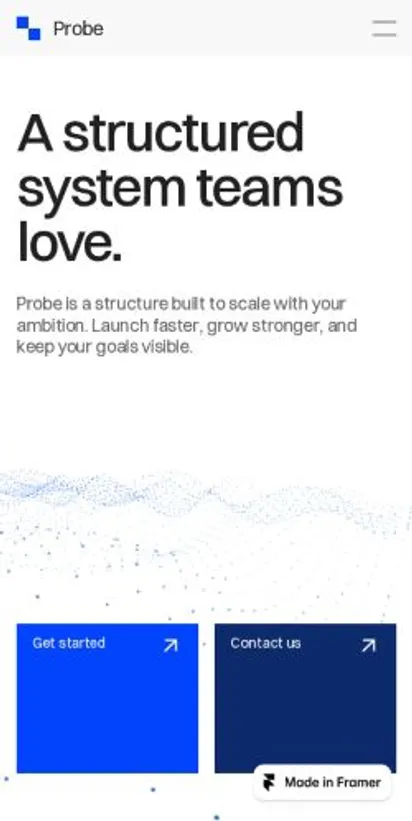 Probe home page on mobile