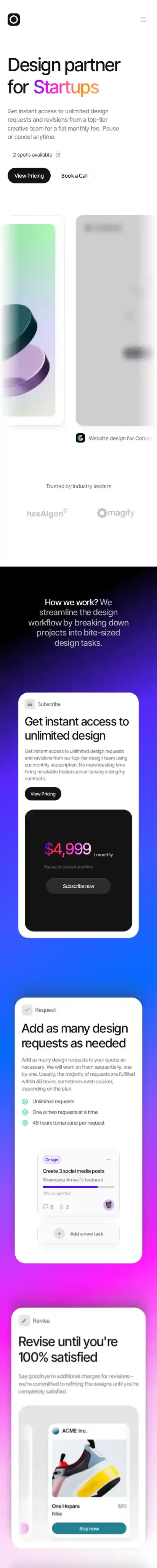 Process home page on mobile