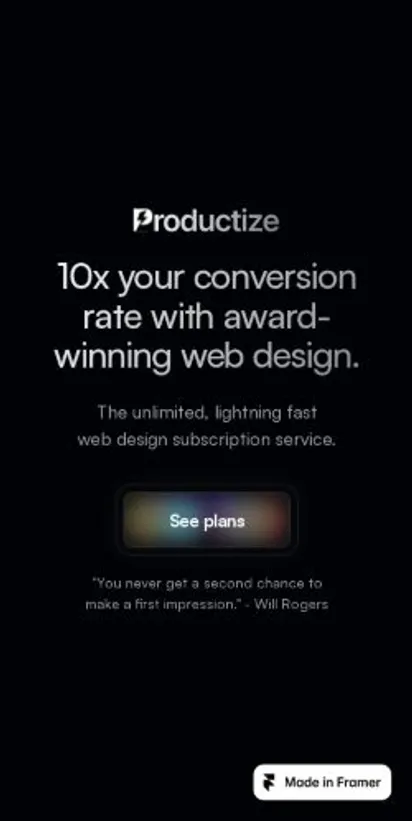 Productize home page on mobile