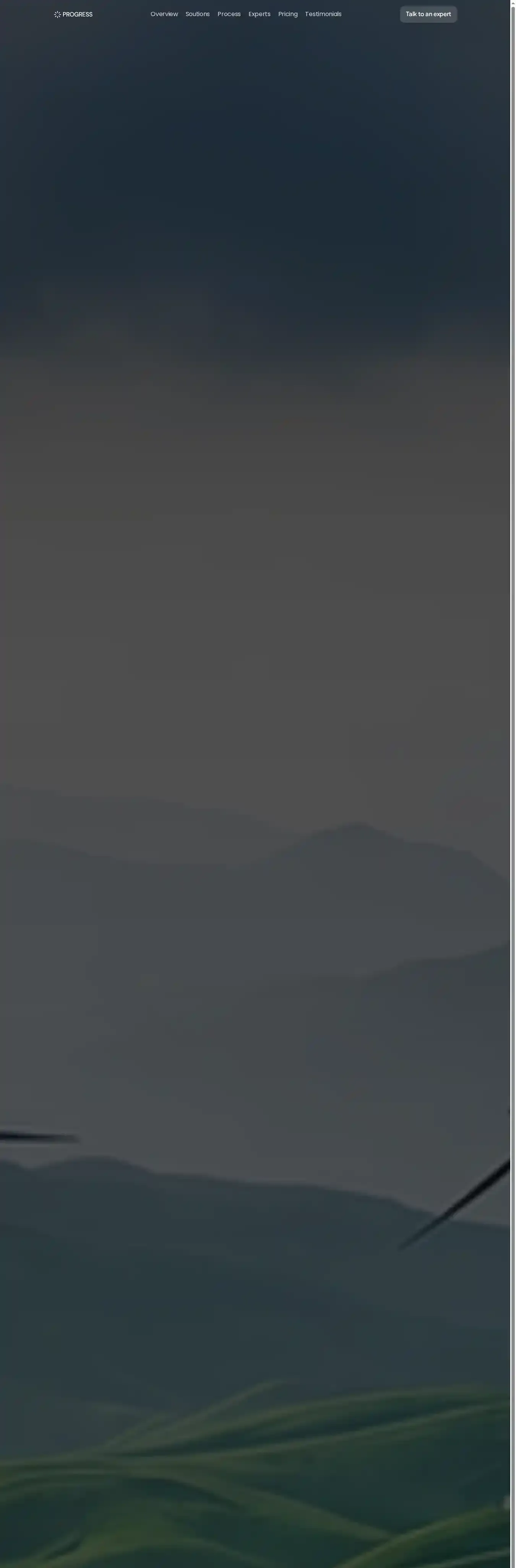 Progress home page on desktop