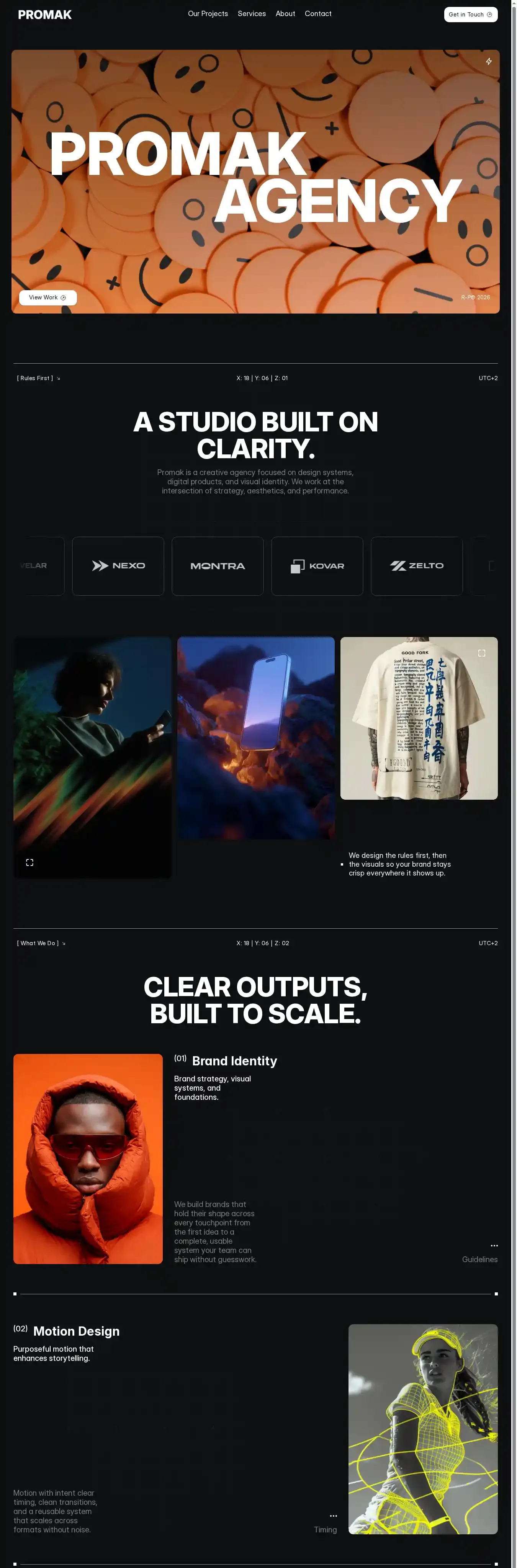 Promak home page on desktop