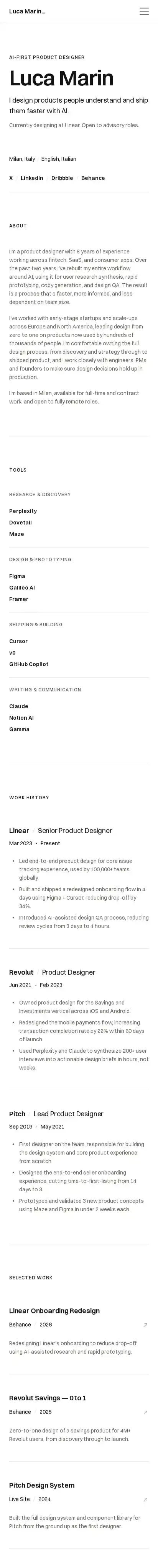 Promptfolio home page on mobile