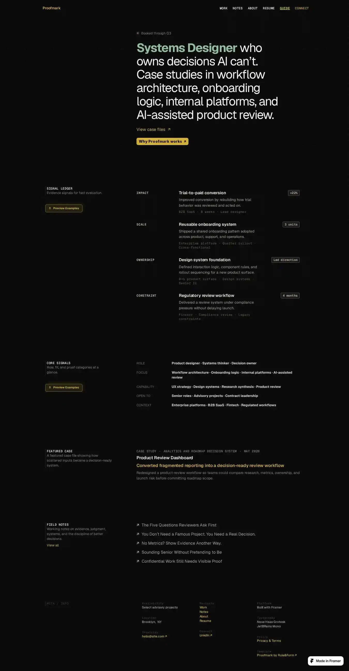 Proofmark home page on desktop