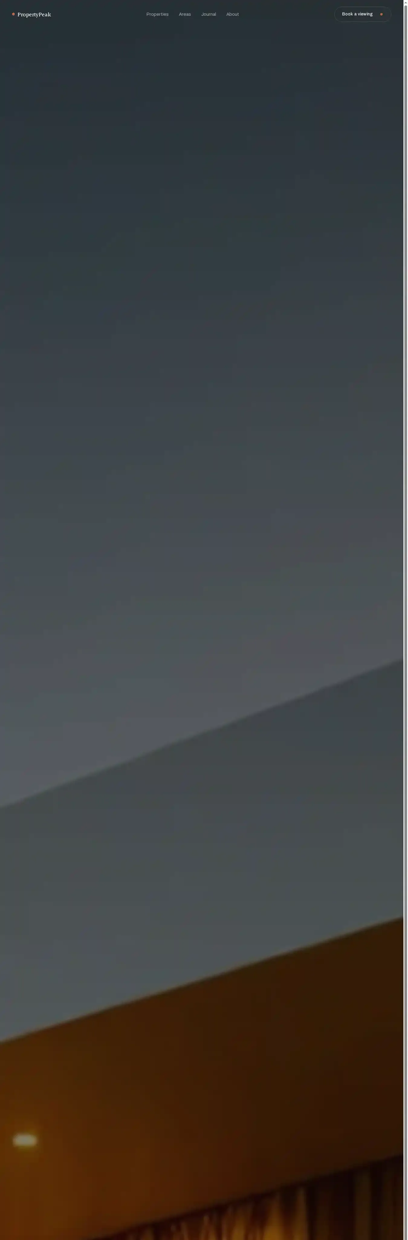 PropertyPeak home page on desktop