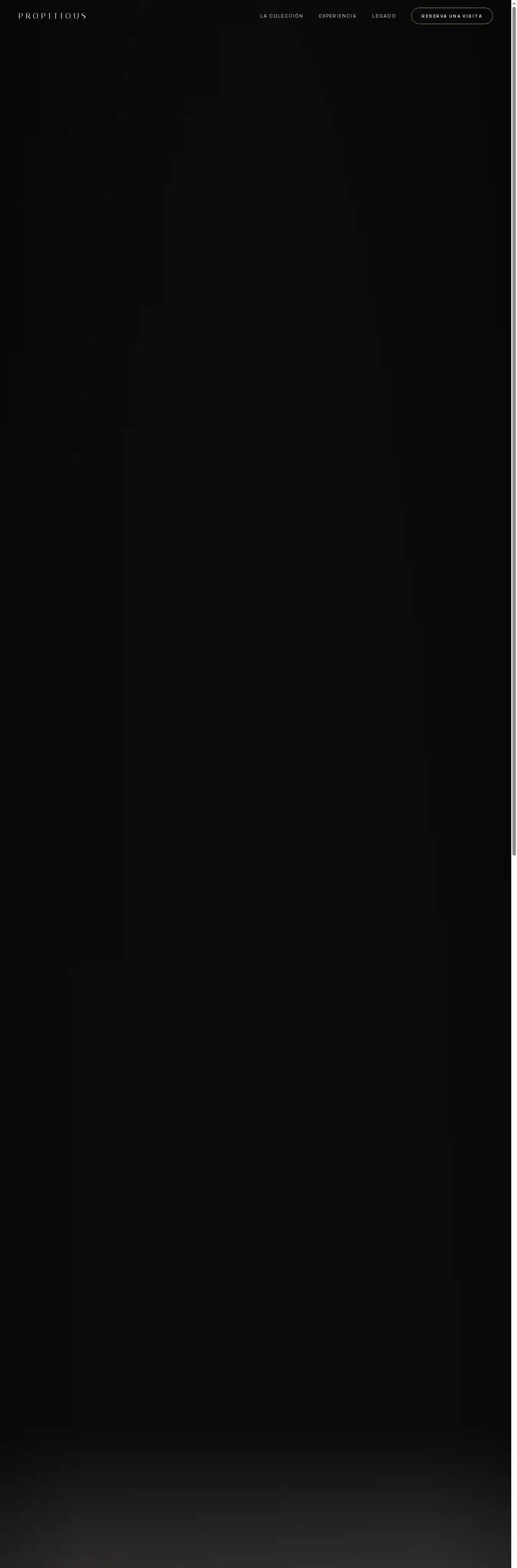 Propitious home page on desktop