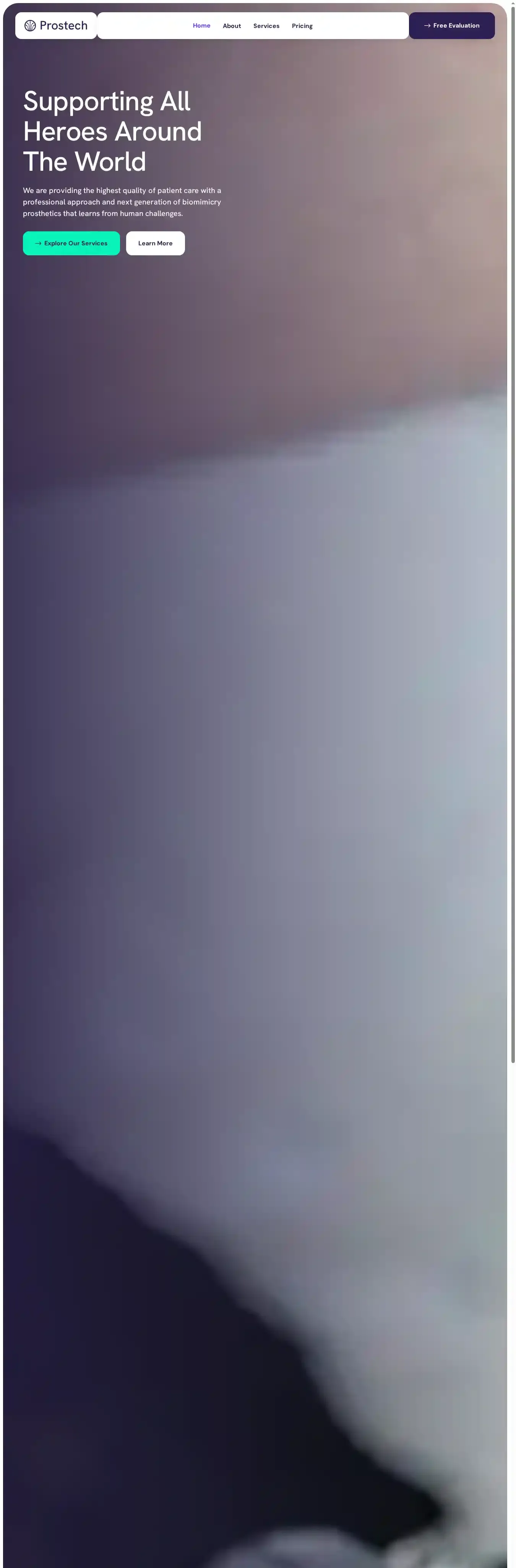 Prostech home page on desktop