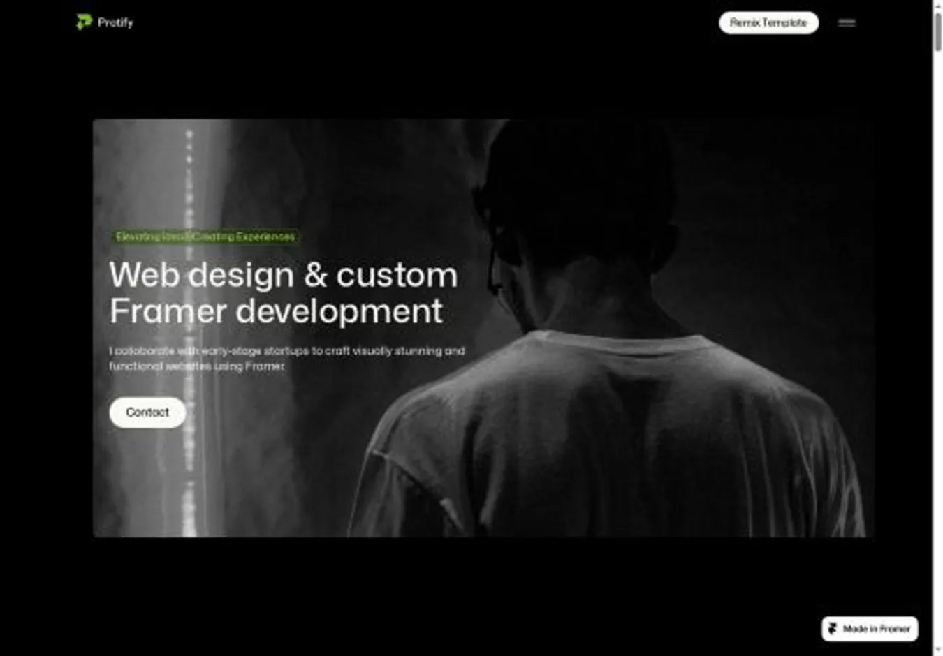 Protify home page on desktop