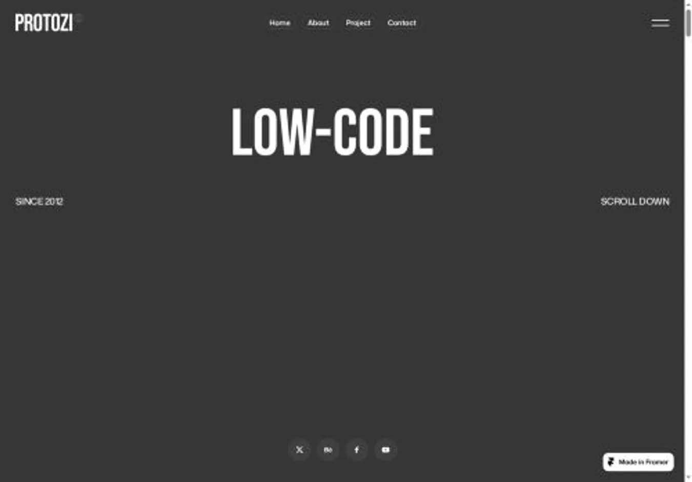 Protozi home page on desktop