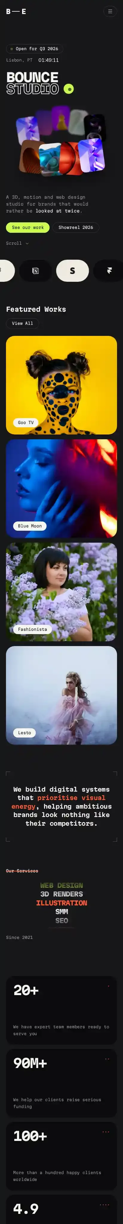 Proud Anything home page on mobile