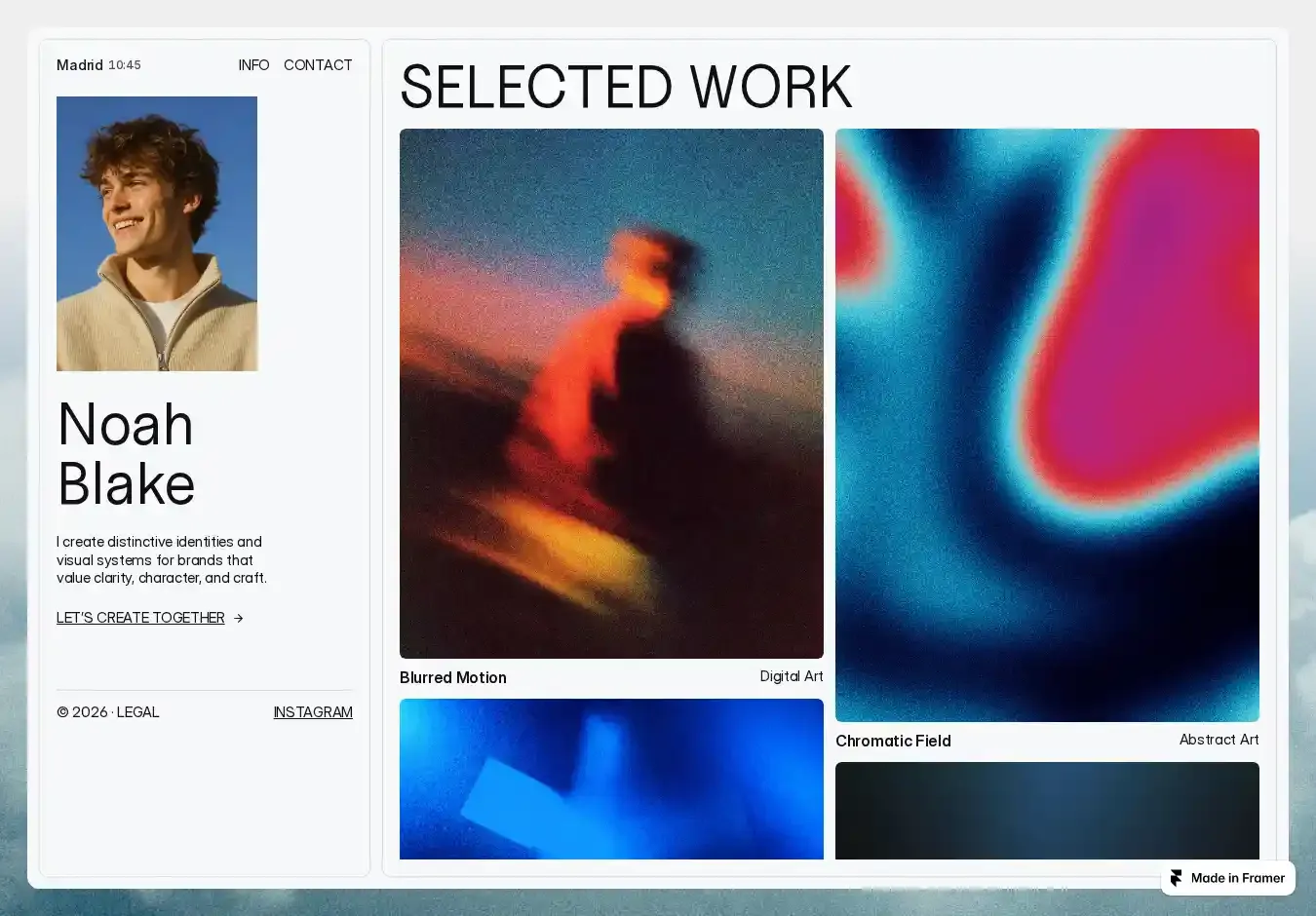 Pulido home page on desktop