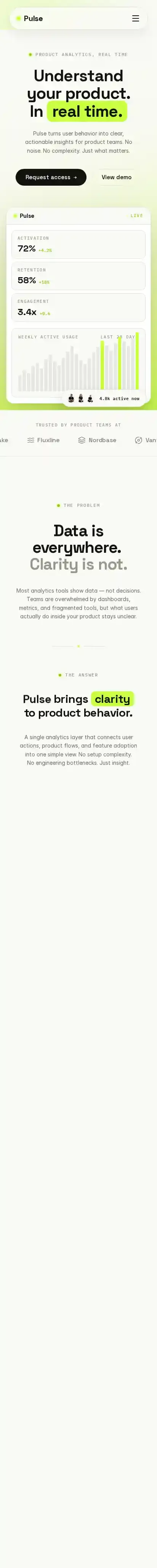 PulseTemplate home page on mobile