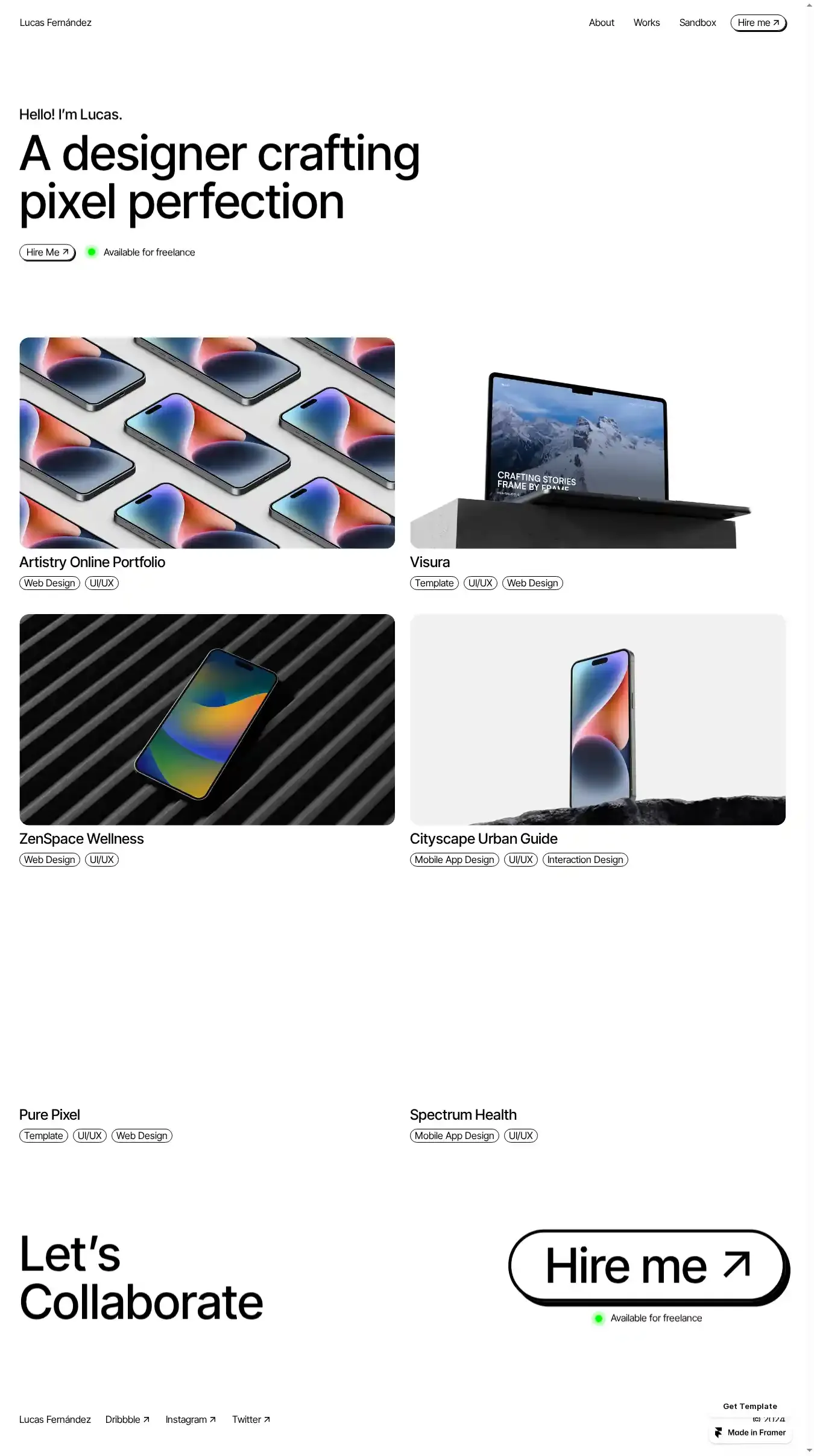 PurePixel home page on desktop