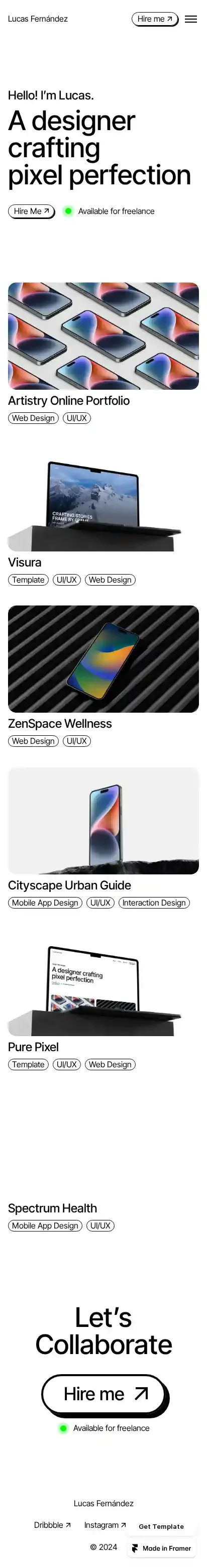 PurePixel home page on mobile