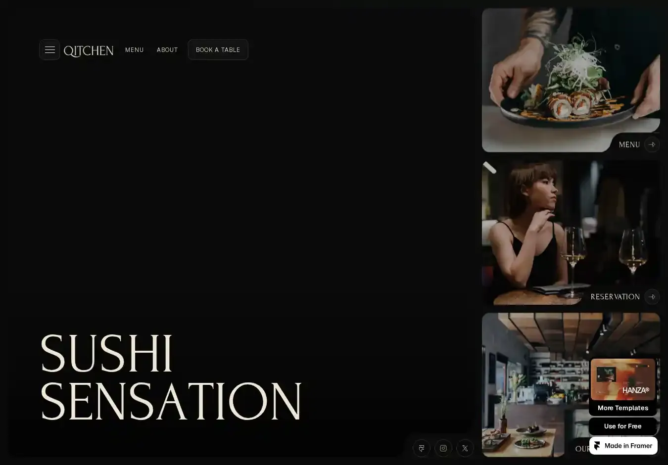 Qitchen home page on desktop