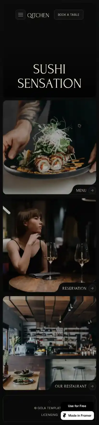 Qitchen home page on mobile