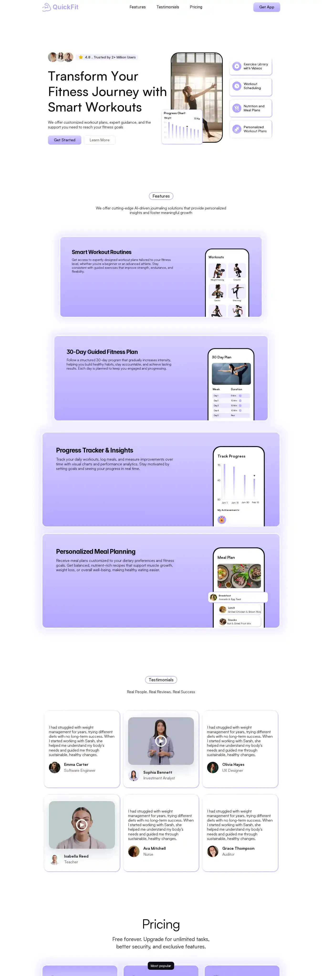 Quickfit home page on desktop