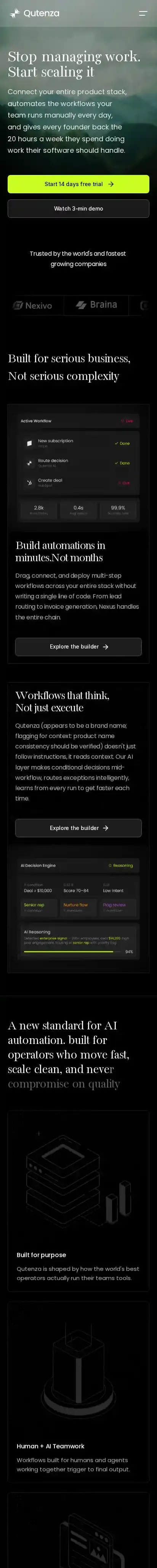 Qutenza home page on mobile