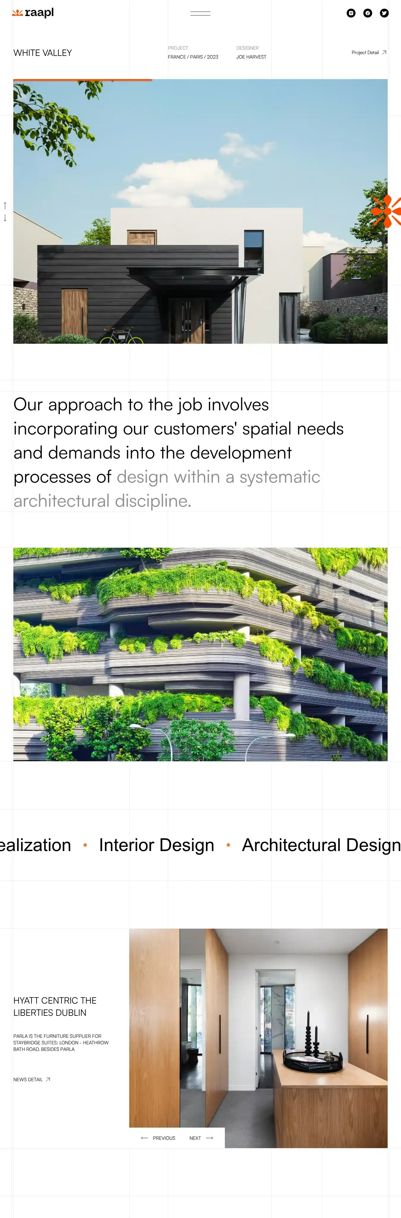 Raapl home page on desktop