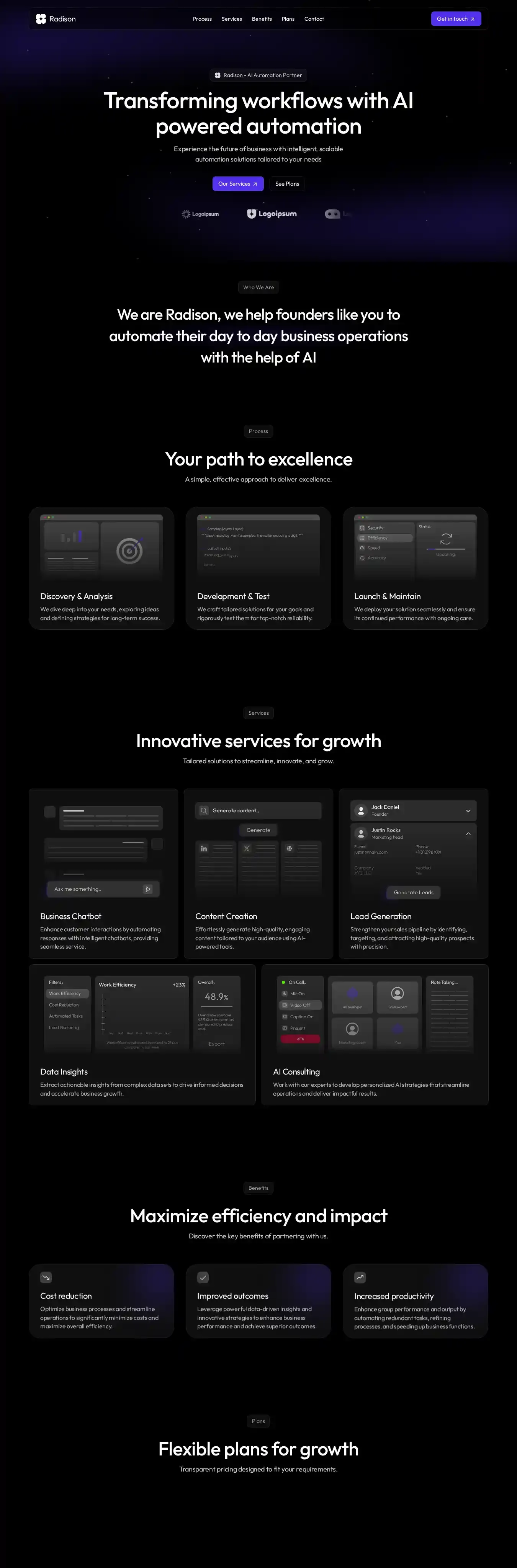 Radison home page on desktop
