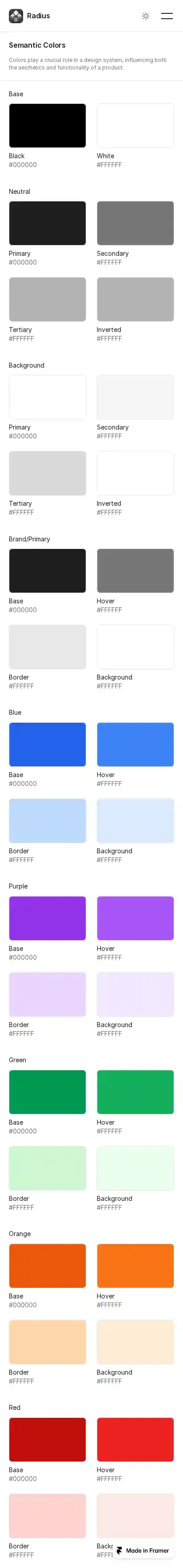 Radius Native Kit home page on mobile