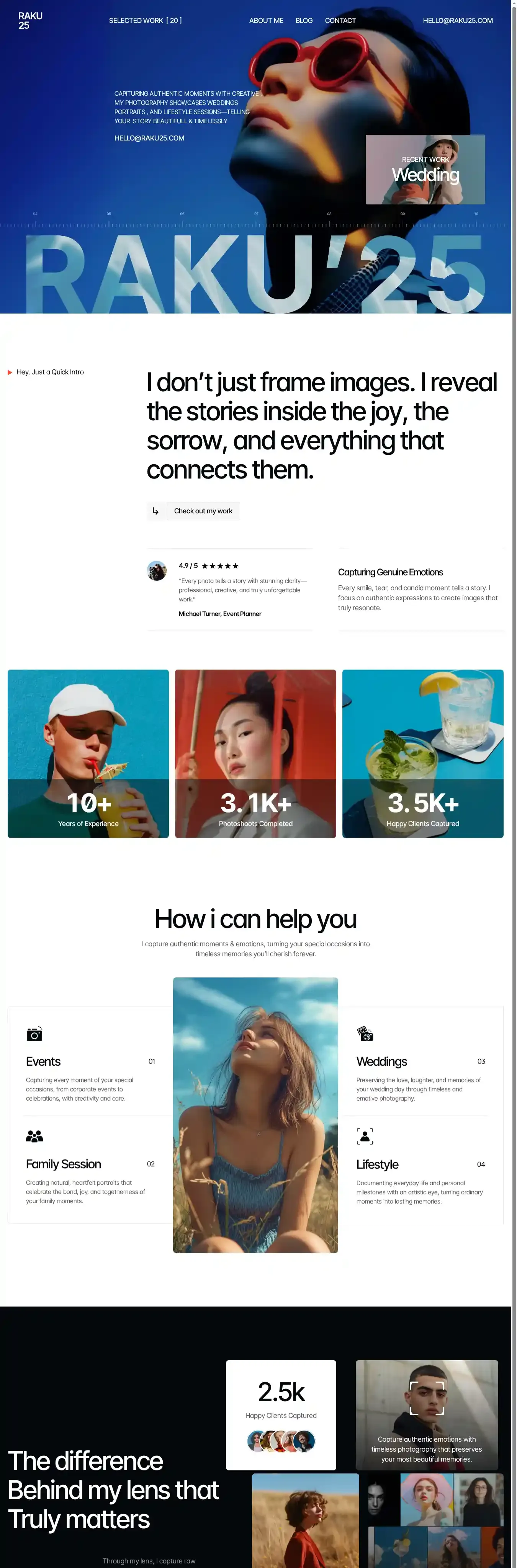 Raku 24 home page on desktop