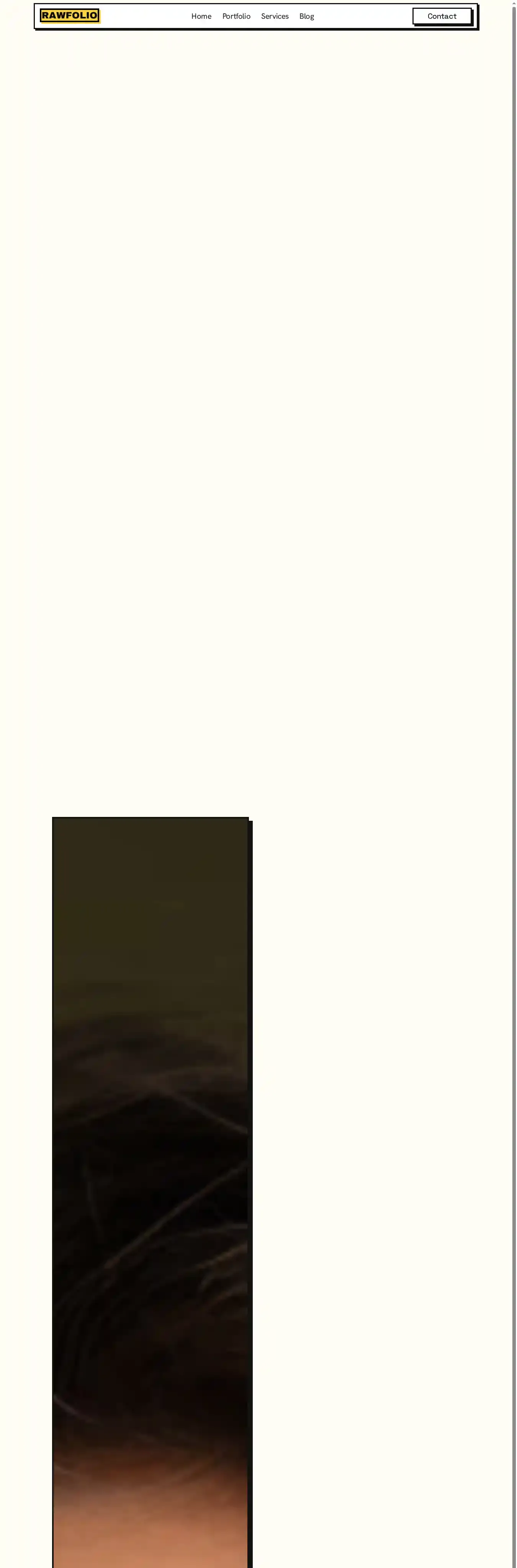 RawFolio home page on desktop