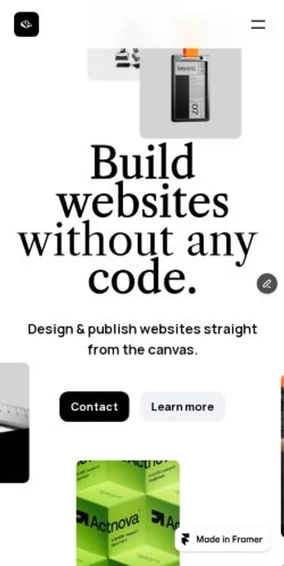 Reactive home page on mobile