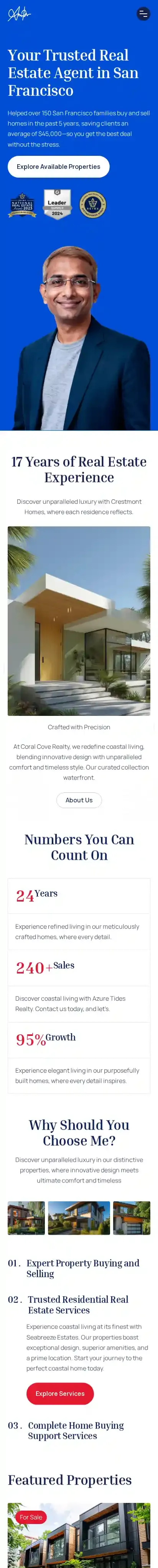 Reagento home page on mobile