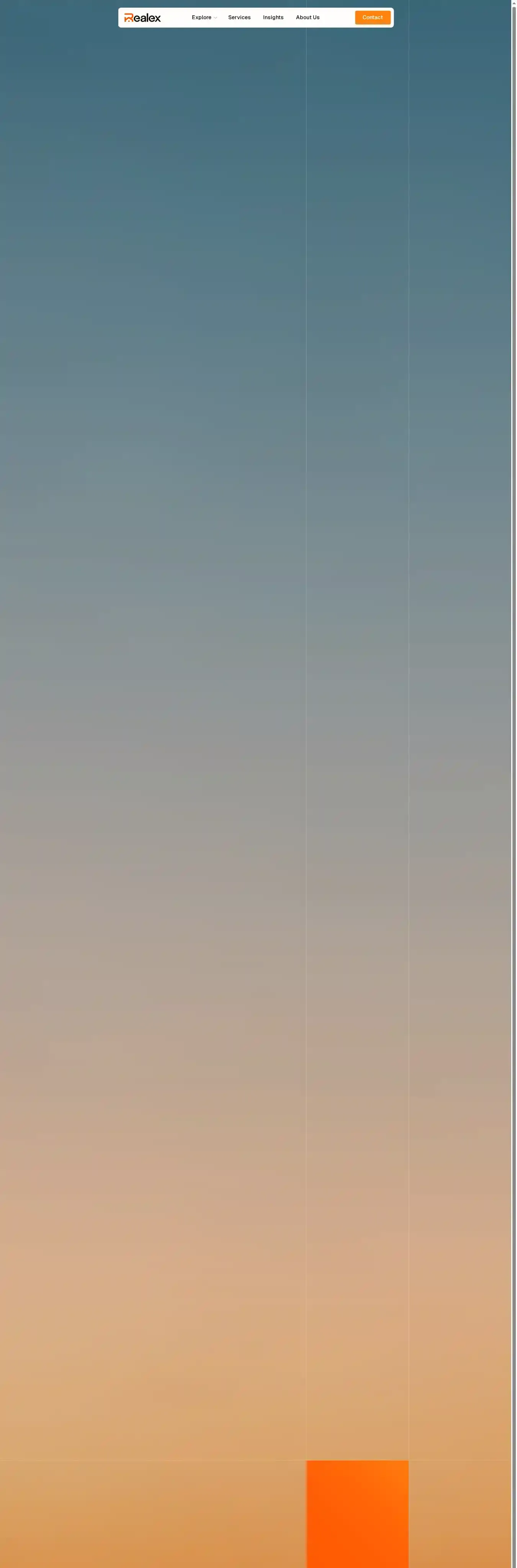 Realex home page on desktop