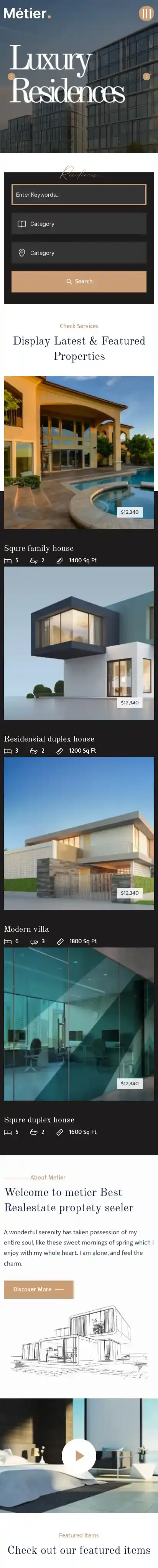 RealHomes home page on mobile