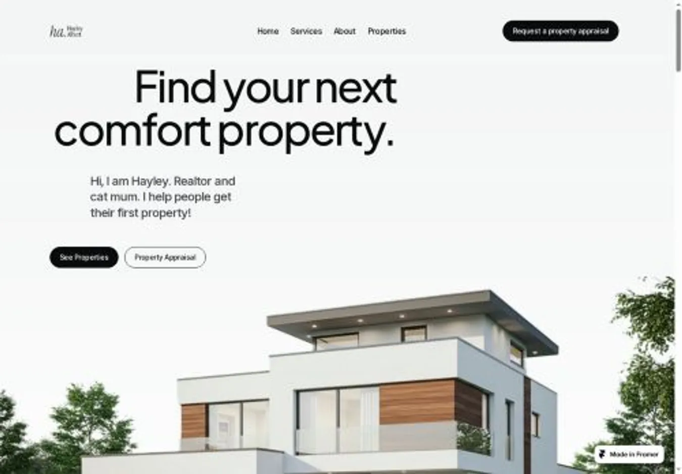 Realtour home page on desktop