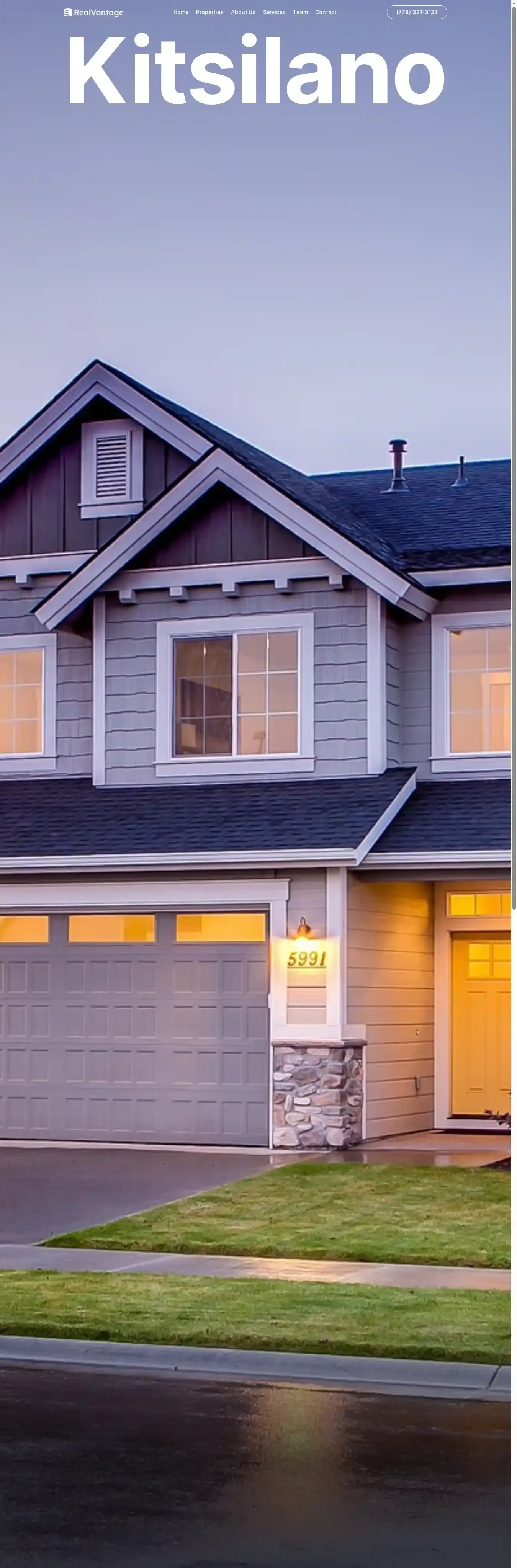 RealVantage home page on desktop