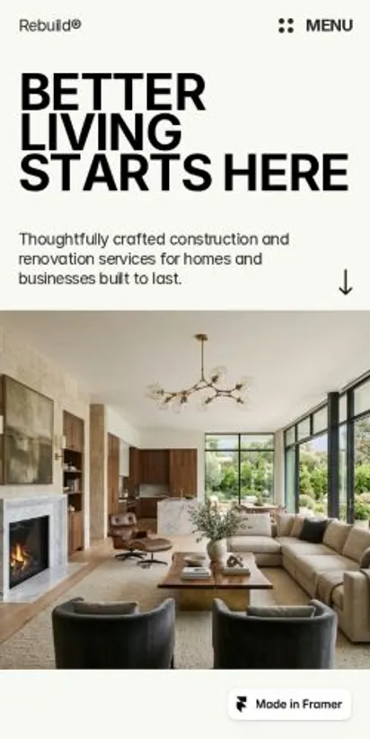Rebuildd home page on mobile