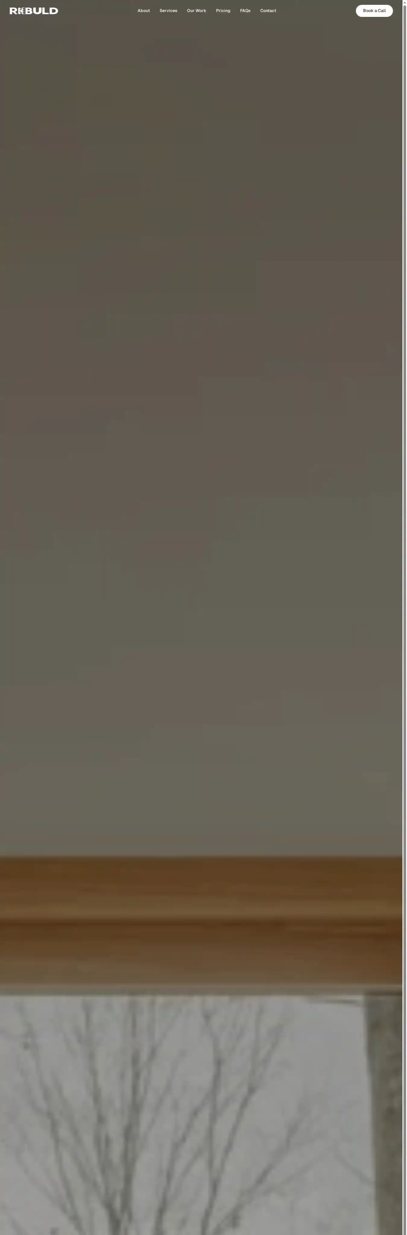 Rebuld home page on desktop