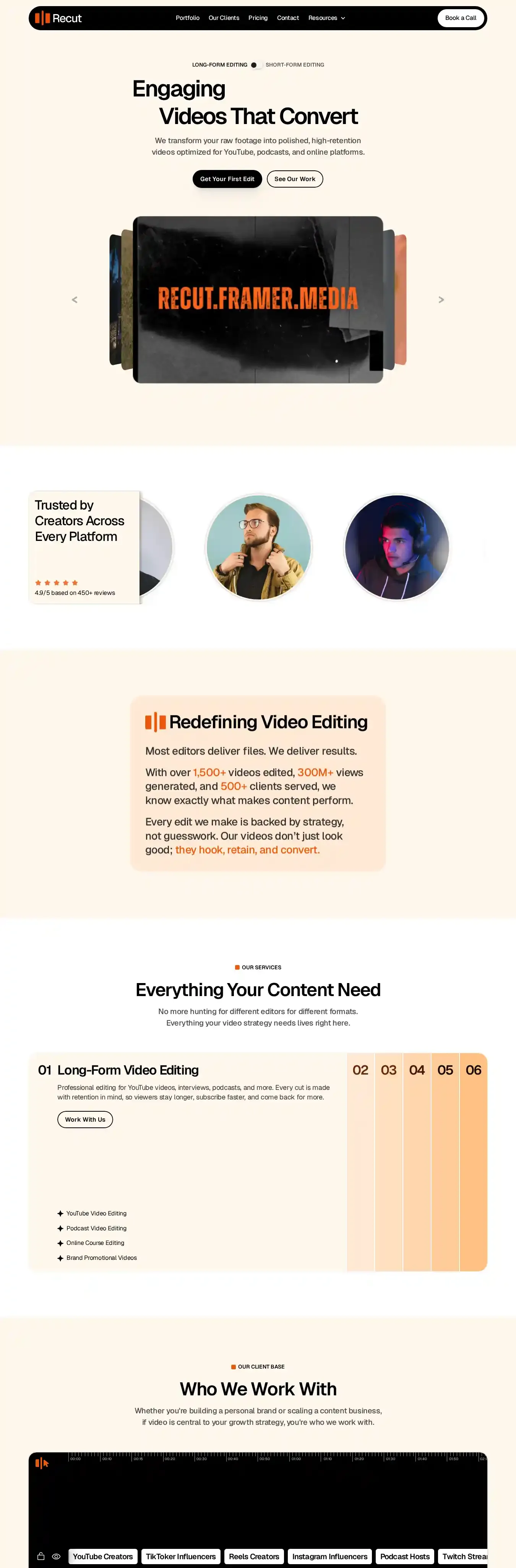 Recut home page on desktop