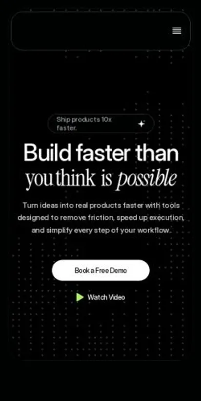 Reelai home page on mobile