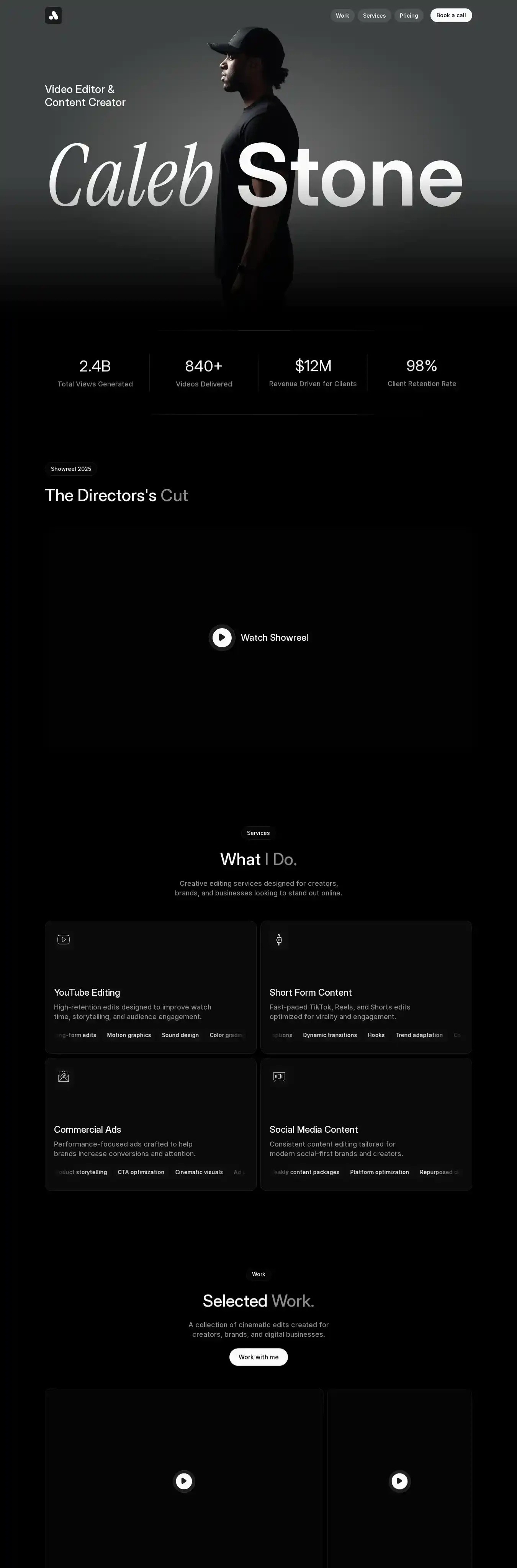 ReelHaus home page on desktop
