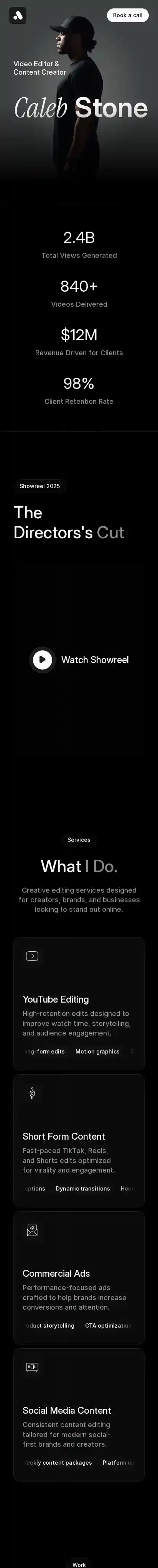 ReelHaus home page on mobile