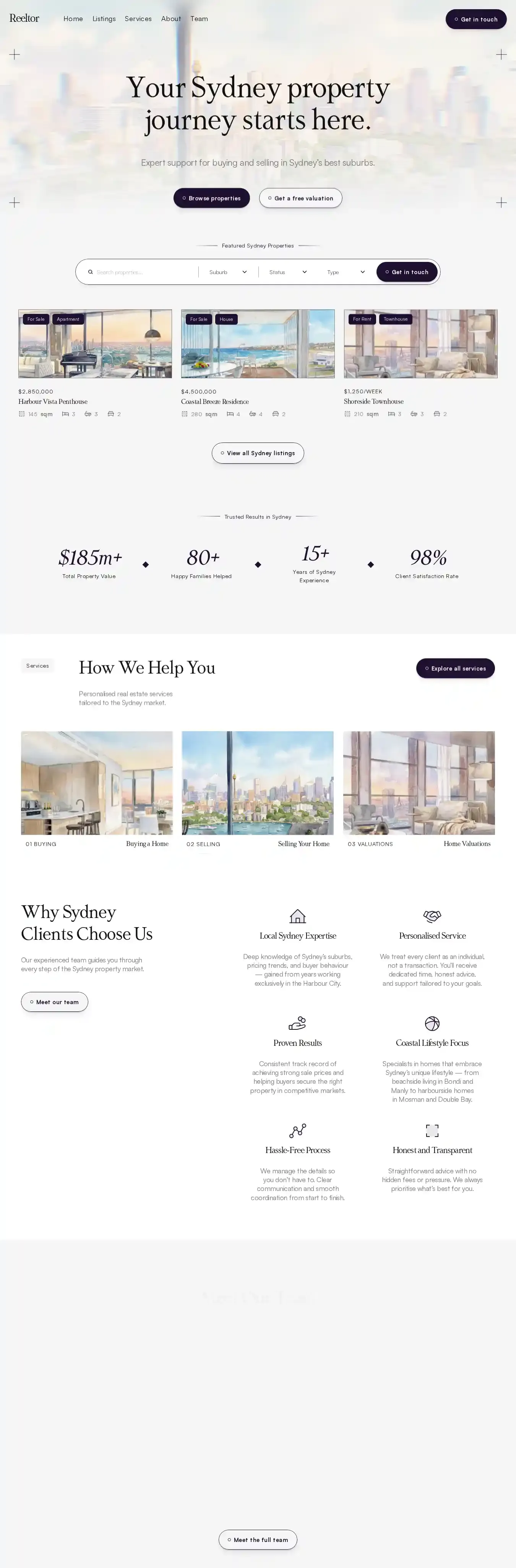 🏠 Reeltor home page on desktop