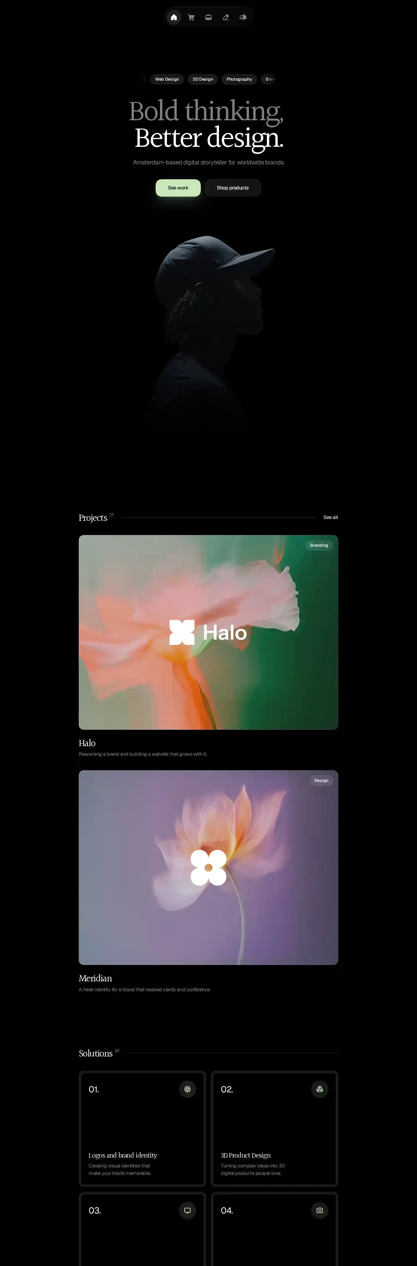 Refined home page on desktop